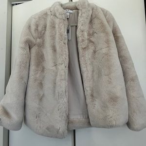 Cream faux fur coat NWT